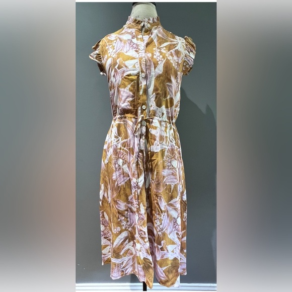 ATELIER Dresses & Skirts - NWT Atelier New York Floral Print Midi Dress in Copper & Pink size 6